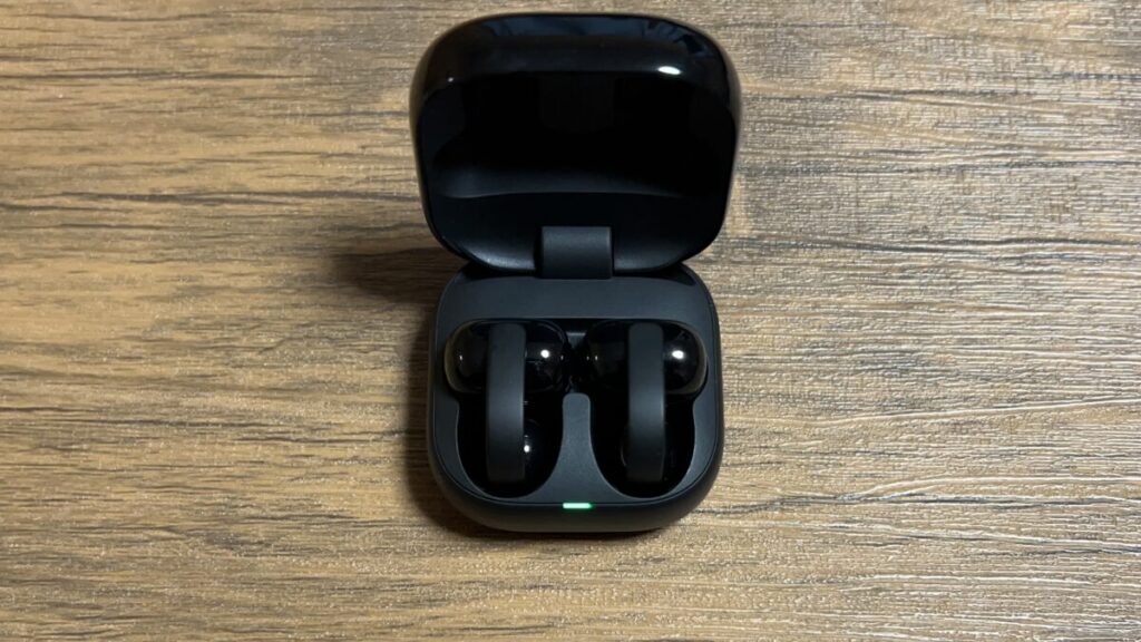 SONY LinkBuds Clipを正しい向きで充電ケースに収納した状態